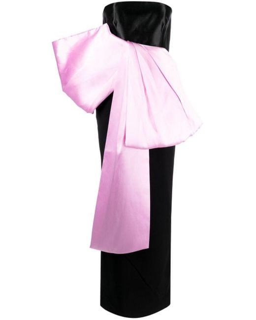 Robe Du Soir Bustier En Serge Satinée Et En Crêpe Maeve Solace London en coloris Pink