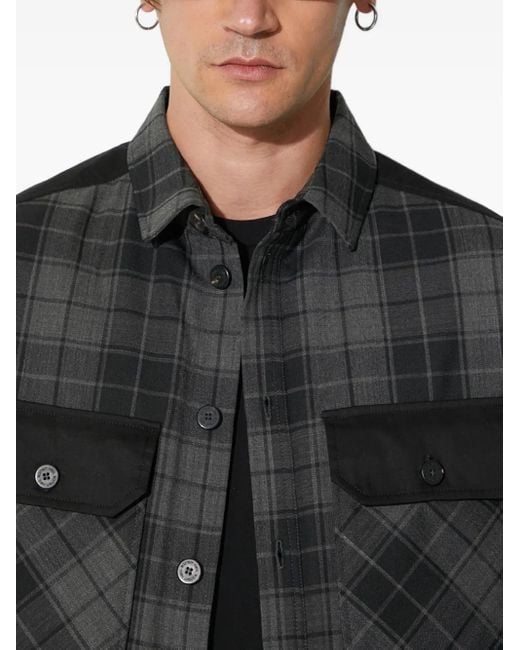 Sobrecamisa a cuadros Neil Barrett de hombre de color Black