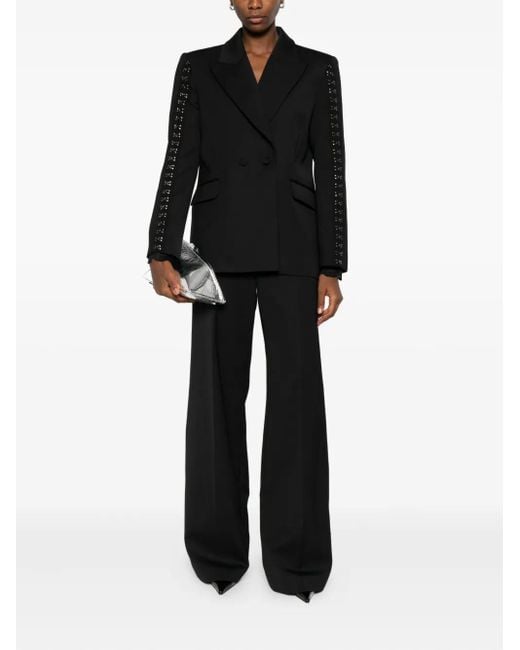 Nissa Black Embellished Double-Breasted Jacket
