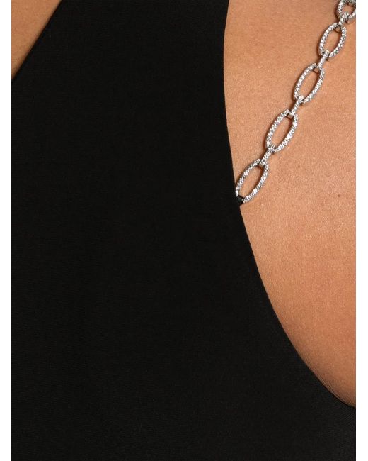Nissa Black Crystal-Embellished Maxi Dress