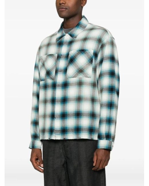 Represent Blue Plaid Shirt for men