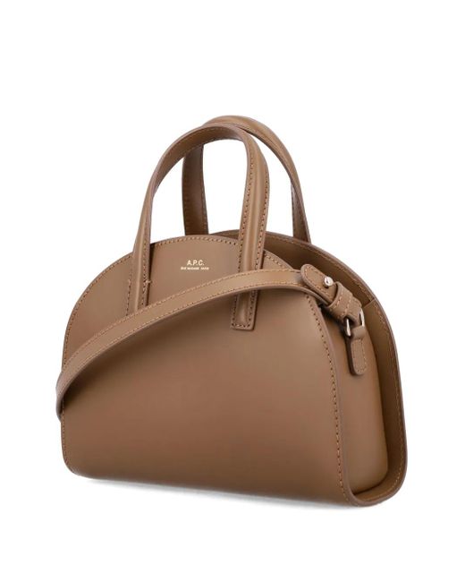 A.P.C. Brown Small Demilune Tote Bag