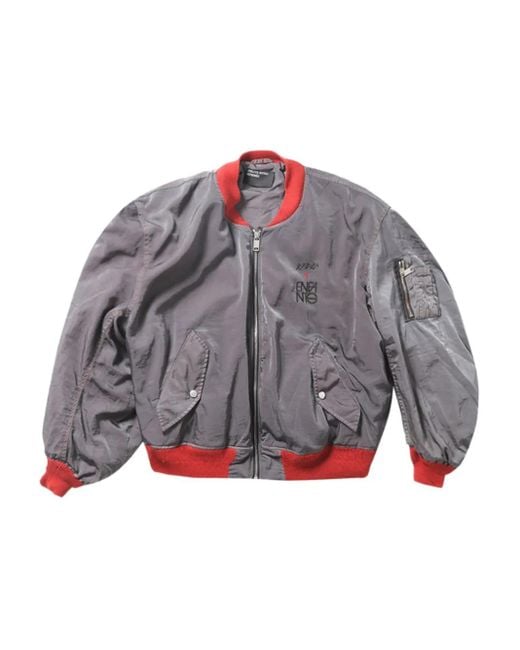 Chaqueta bómber bordada Enfants Riches Deprimes de hombre de color Gray
