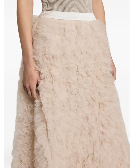 Peserico Natural Ruffled Maxi Skirt