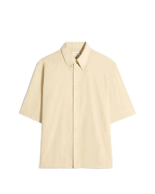 Lemaire Natural Button-Down Short-Sleeves Shirt for men