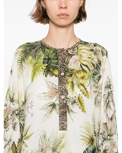 Elie Saab サバンナプリント シフォン カフタン Metallic