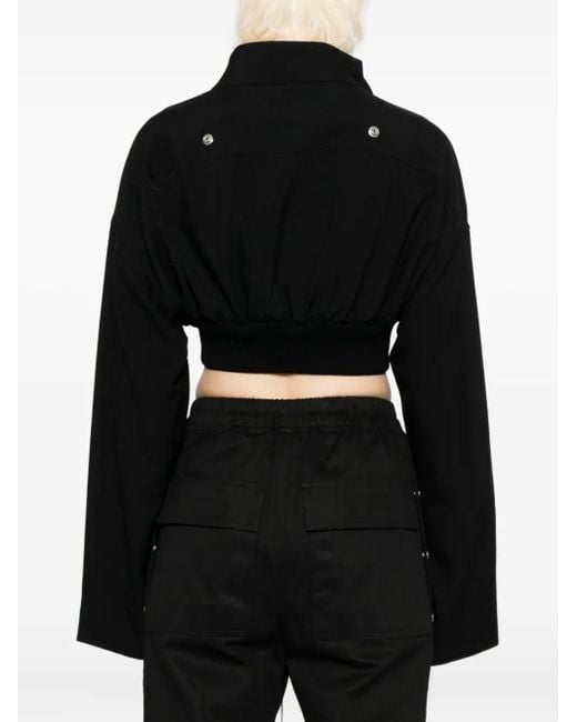Rick Owens Black Cropped Wool Jacket