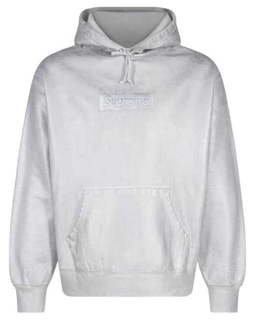 Supreme Gray X Mm6 Maison Margiela Foil Box Logo Hoodie