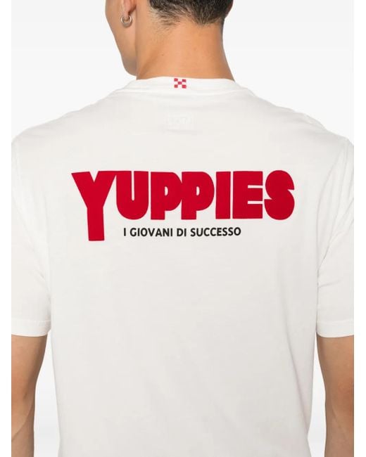Mc2 Saint Barth X Yuppies T-Shirt mit beflocktem Detail in White für Herren