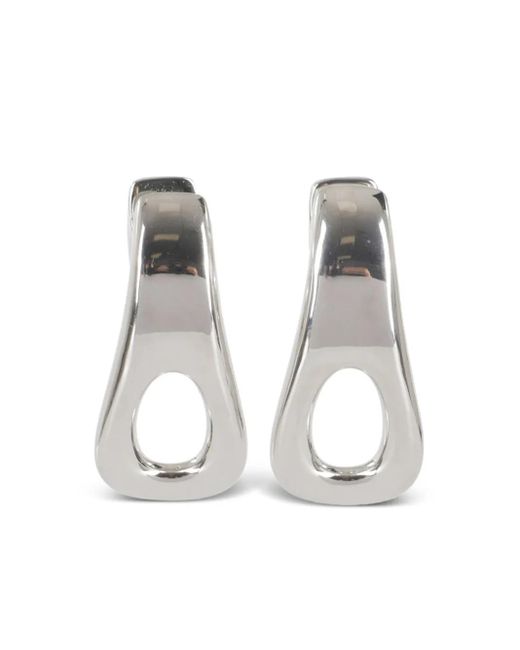 Rabanne White Zip-Pull Earrings