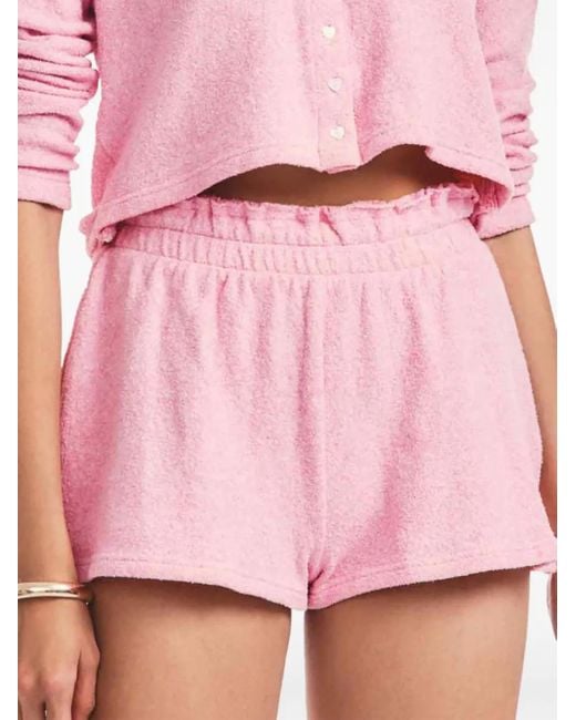 LoveShackFancy Pink Delvina Cotton Shorts