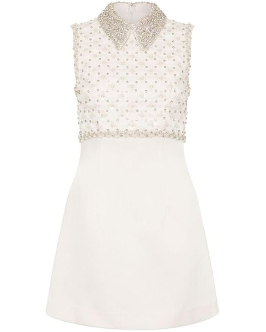 Rebecca Vallance White Delaney Embellished Minidress