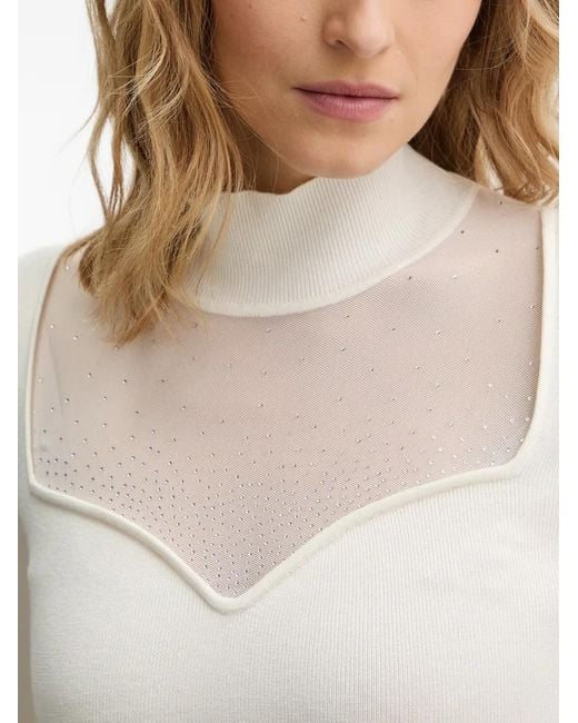 Guess White Embellished Top