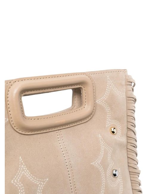 Maje Natural M Embellished Fringed Tote Bag
