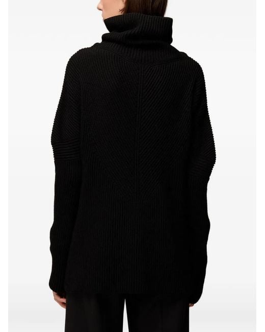 RETORI Black Ribbed-Knit Wool Sweater
