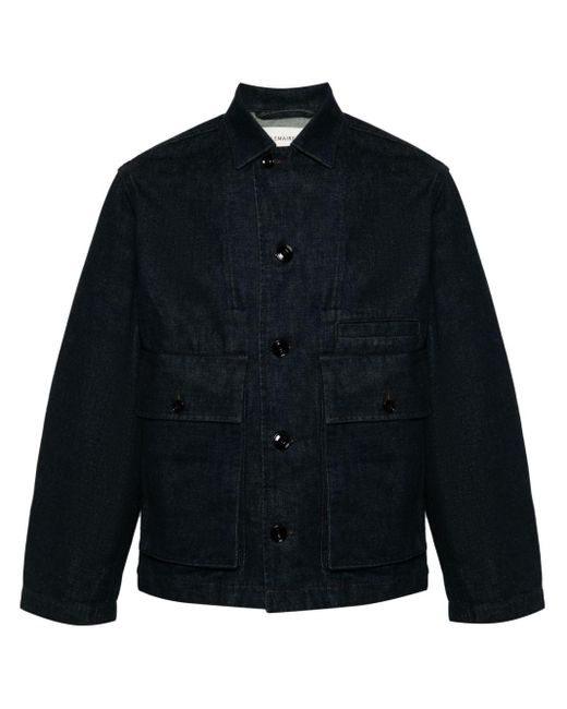 Lemaire Spread-collar Denim Jacket in Blue | Lyst