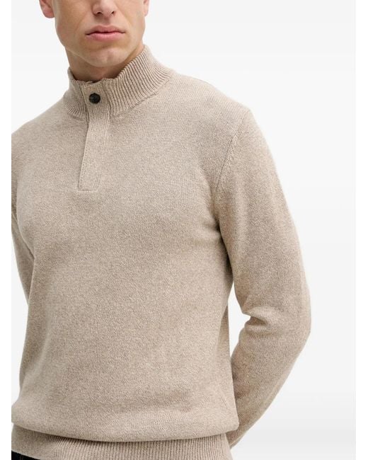 Hackett White Half-Zip Sweater for men