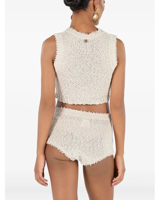 Roberto Cavalli Natural Knitted Tank Top