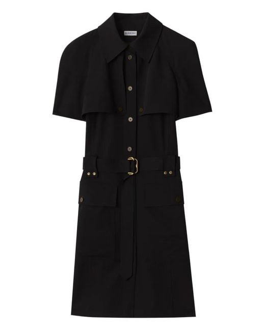 Burberry Black Wool Trench Dress