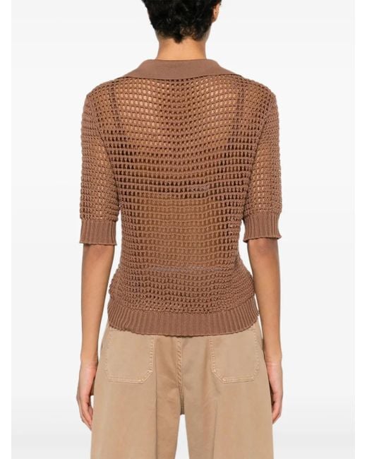 Pull En Maille Ajourée Liviana Conti en coloris Brown