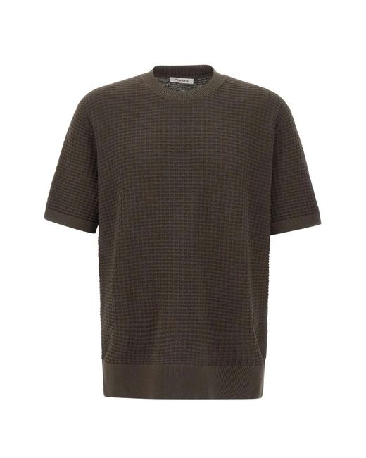Kangra Gray Honeycomb-Stitch Short-Sleeved Top for men