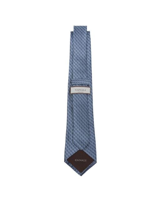 Canali Blue Geometric-Pattern Tie for men