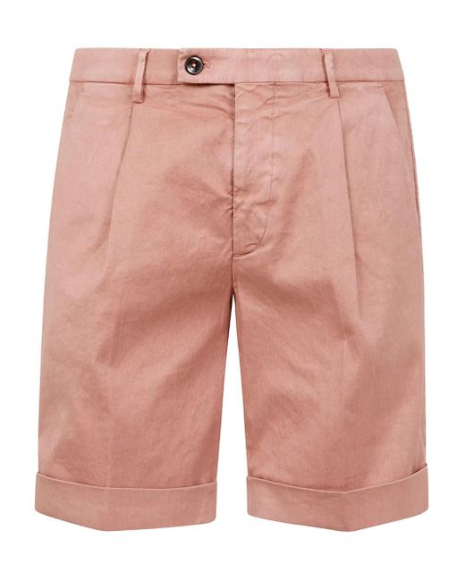 Michael Coal Geplooide Shorts in het Pink voor heren
