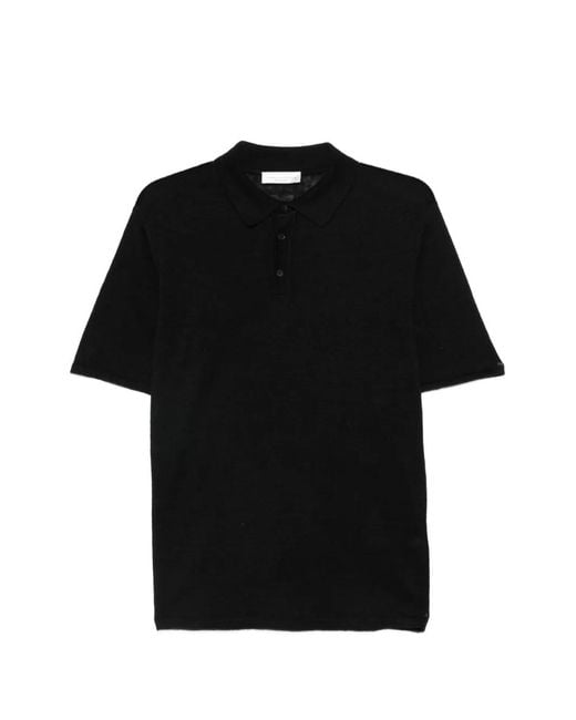 Roberto Collina Black Button-Fastening Polo Shirt for men