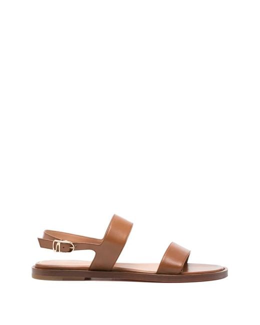 Santoni Brown Buckle-Fastening Leather Sandals