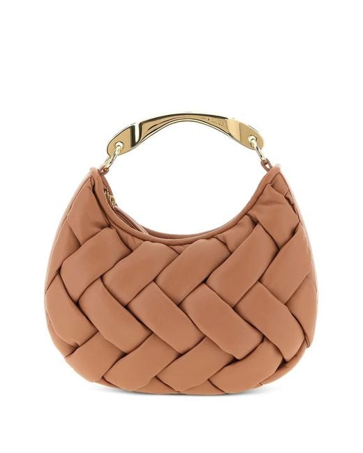 Twinset Brown Handwoven 'Croissant' Bag