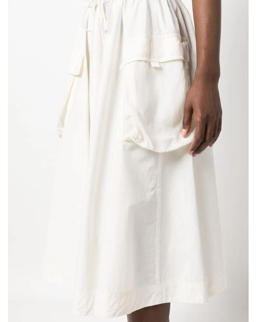 Iceberg White Drawstring-Waistband Pleated Skirt
