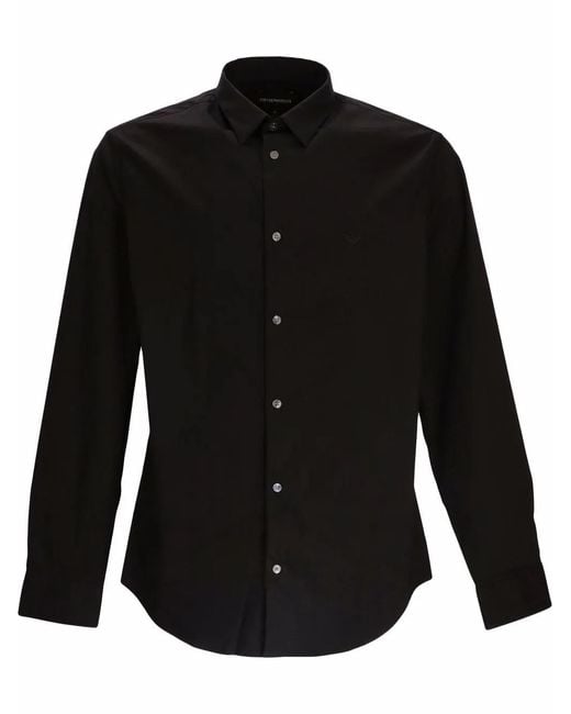 Emporio Armani Man Shirt 8 N1 C09 in het Black voor heren