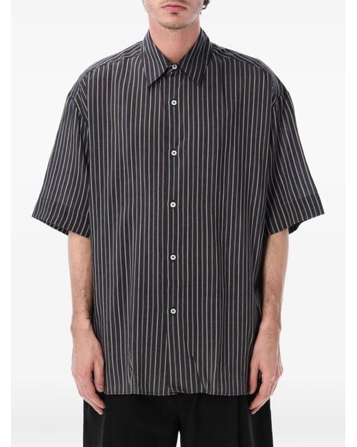 Studio Nicholson Gray Striped Short-Sleeve Shirt for men