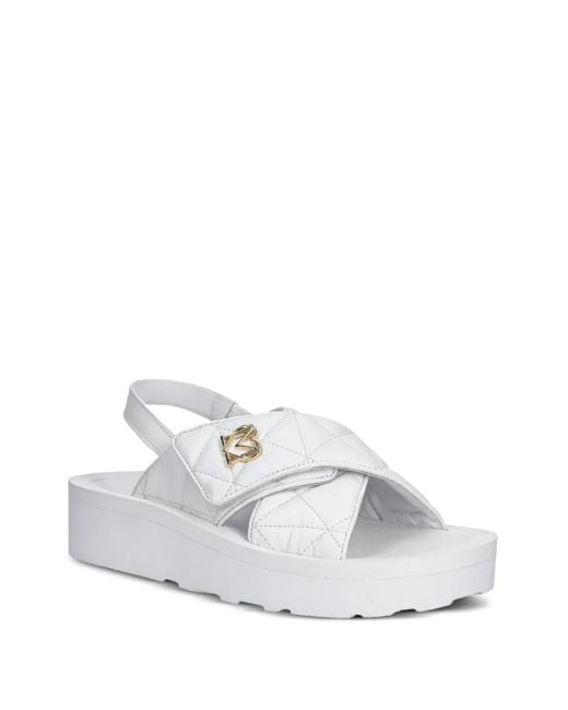 Love Moschino White Quilted Sandals