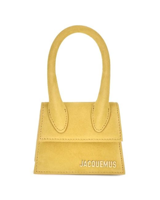 Jacquemus Yellow Le Chiquito Mini Signature Suede Handbag