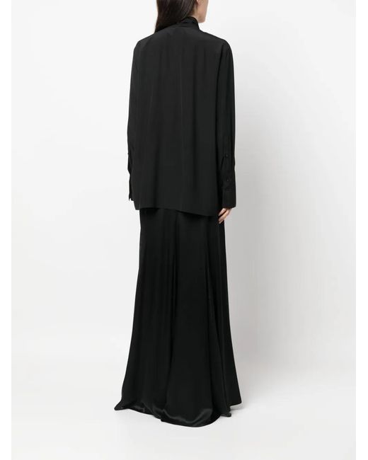Givenchy Black Pussy-Bow Silk Blouse