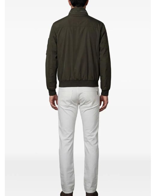 Moorer Black Aiden Patch-Pocket Bomber Jacket for men