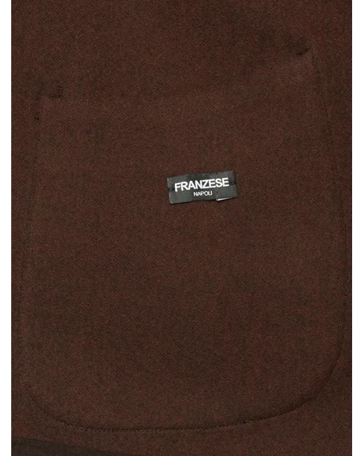 Franzese Collection Brown Wool Overshirt for men