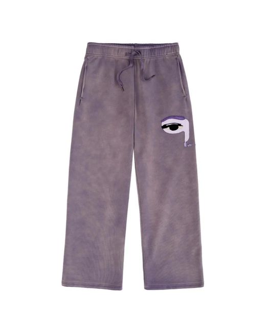 Kidsuper Purple Embroidered-Patch Track Pants for men
