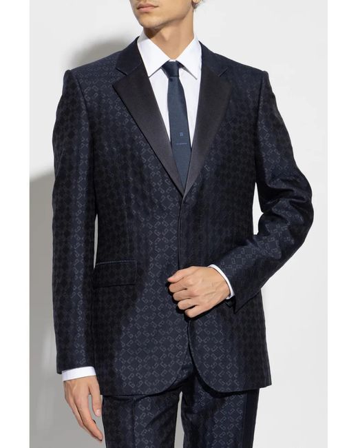 Givenchy Blue Patterned-Jacquard Blazer for men