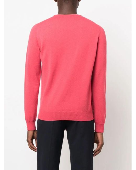 Malo Pink Fine-Knit Cashmere Jumper for men