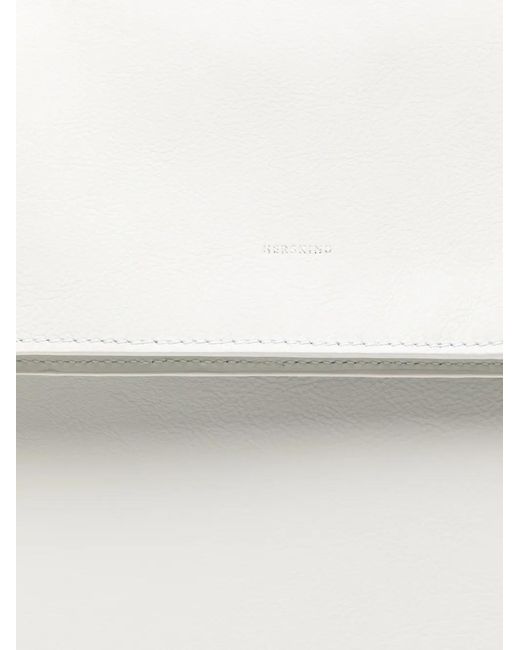 Herskind Women's White Foldover Leather Shoulder Bag