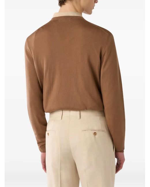 Pull À Col V Lardini pour homme en coloris Brown