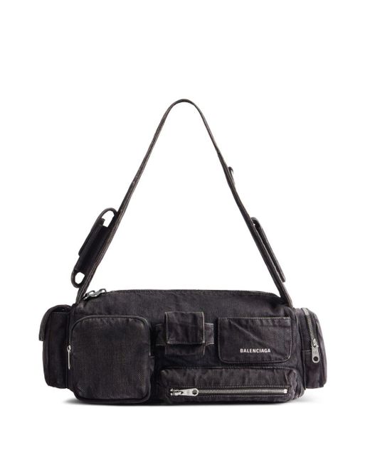 Balenciaga Black Small Superbusy Sling Shoulder Bag for men