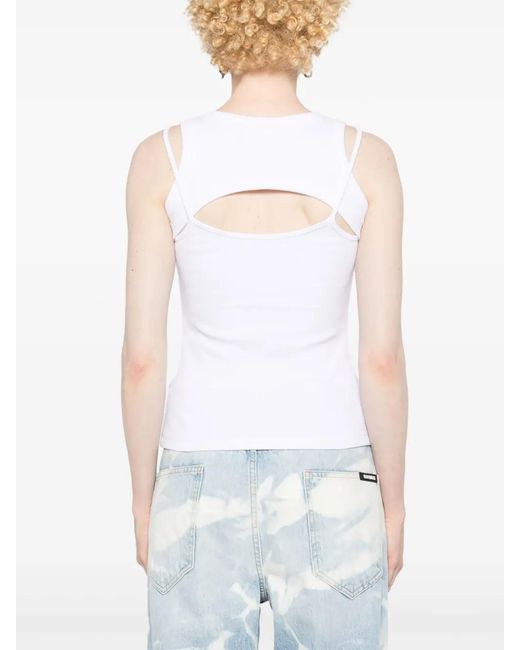 Off-White c/o Virgil Abloh White Layered-Design Ribbed Top