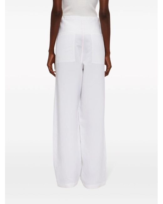 Pantalon à détail de patch Ferragamo en coloris White