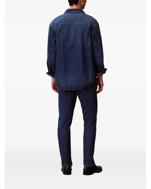 Calvin Klein Blue Logo-Patch Jeans for men