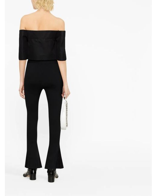 Sacai Black Pleated Flared Trousers