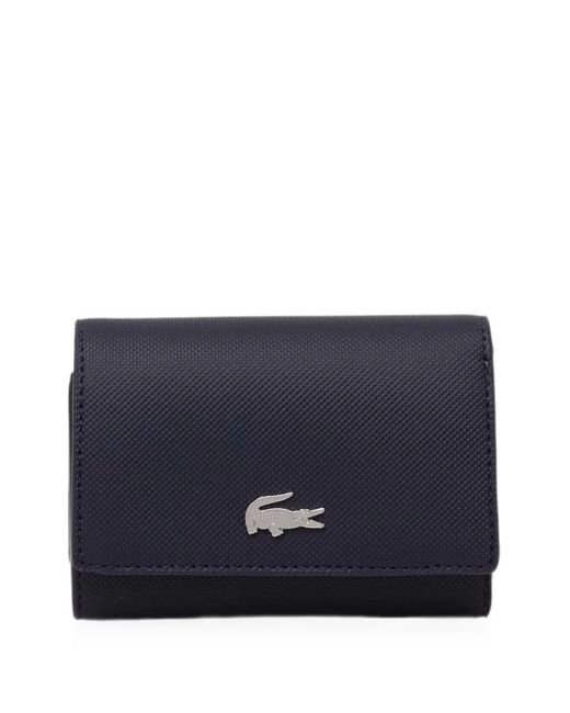 Lacoste Blue Portefeuille Pliant Anna À Plaque Logo
