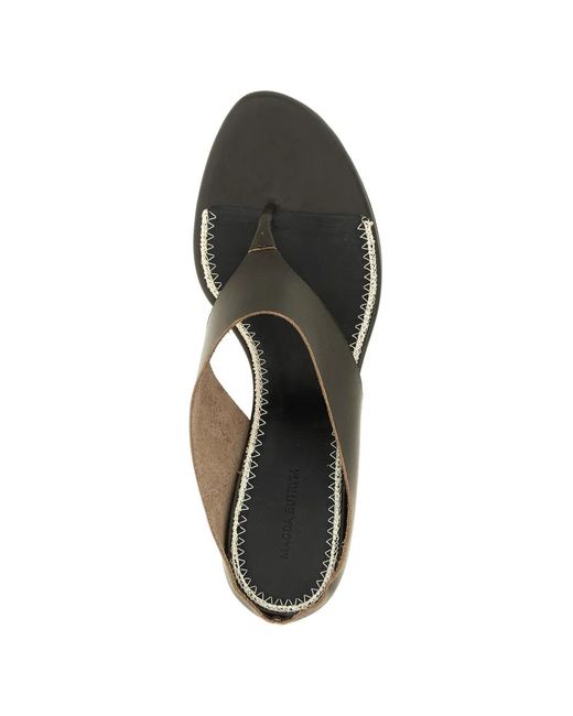 Magda Butrym White Sandales En Cuir À Coutures Incurvées
